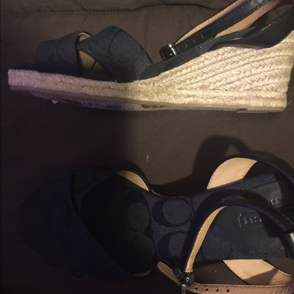 Black signature COACH sandals